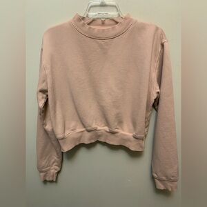 Aritzia TNA Blush Pink Cropped Sweatshirt